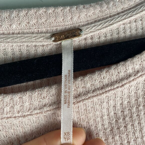 Free People Casual Clash Balloon Sleeve Thermal Top XS - Picture 8 of 8